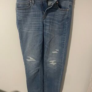 White House Black Market women’s Light Blue Distressed Jeans
